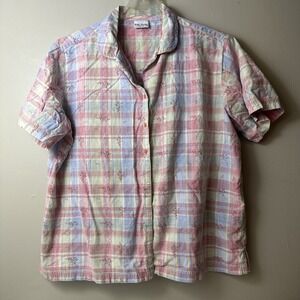 Vintage Bobbie Brooks Heart Shirt Womens L/XL Cottagecore 80s 90s blouse rare